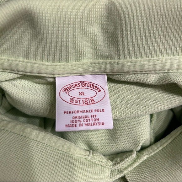 Brooks Brothers Men’s Lime Green Short Sleeve Polo Golf Shirt, Size XL - Picture 6 of 7